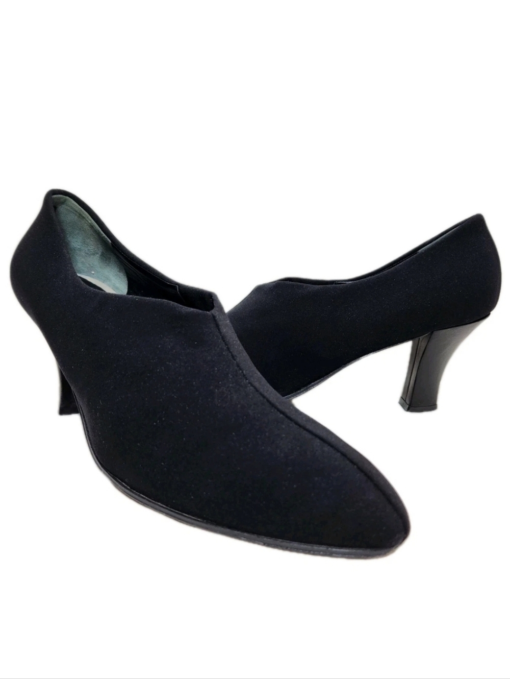 THIERRY RABOTIN Ria Stretch Fabric Pumps Sz 42/11 Black Microfiber Made In Italy